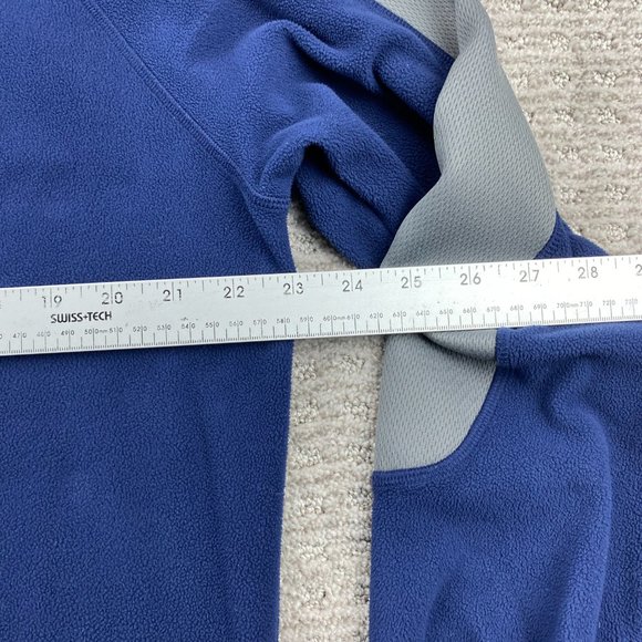 Under ARMOUR UA Fleece Sweater Men Small S Navy Blue Gray 1/4 Zip Pull Over Logo - Picture 10 of 11